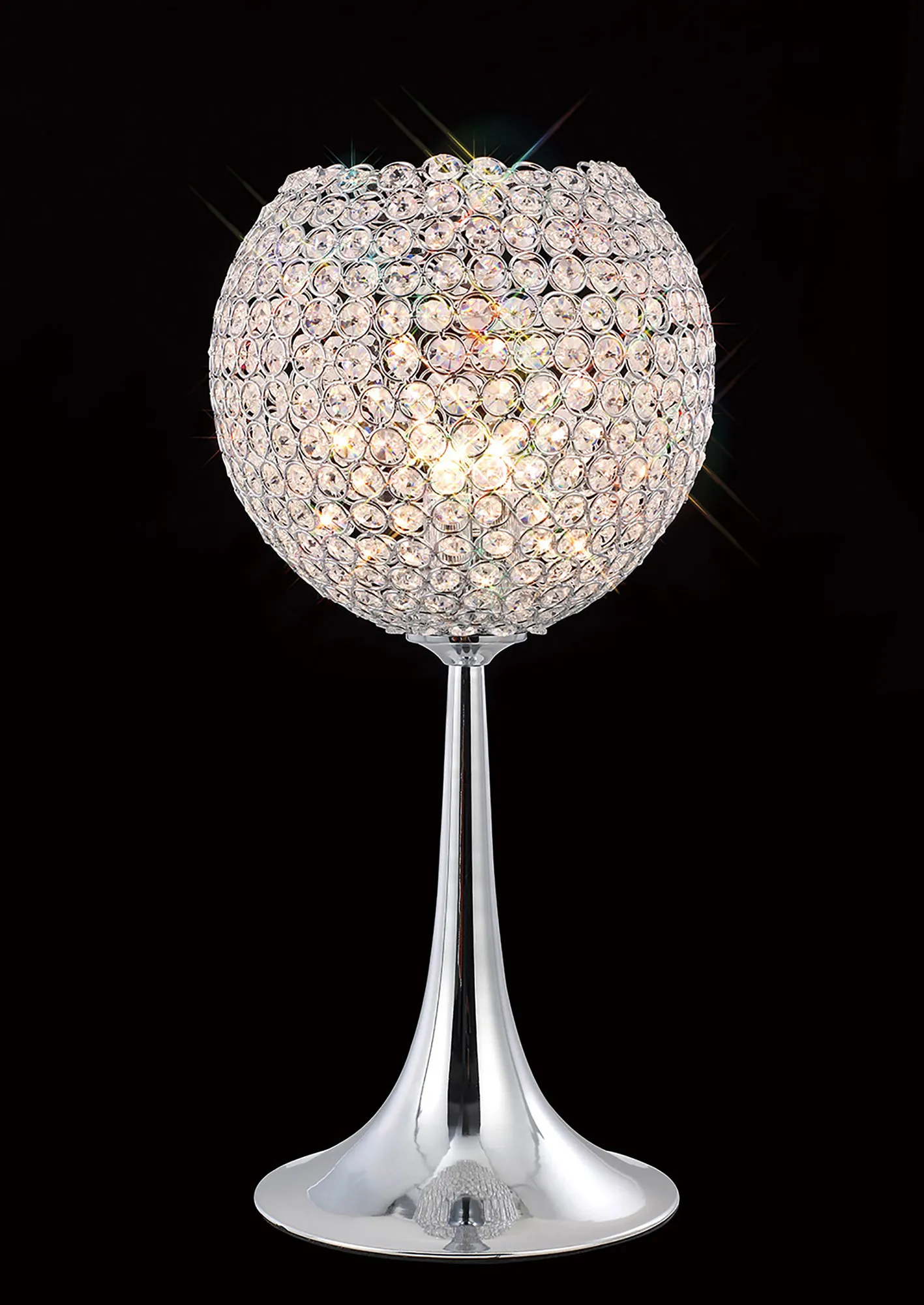 Ava Polished Chrome Crystal Table Lamps Diyas Shaded Table Lamps